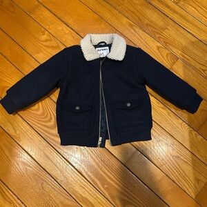 Old Navy Toddler Navy Sherpa Collar Jacket Size 3T